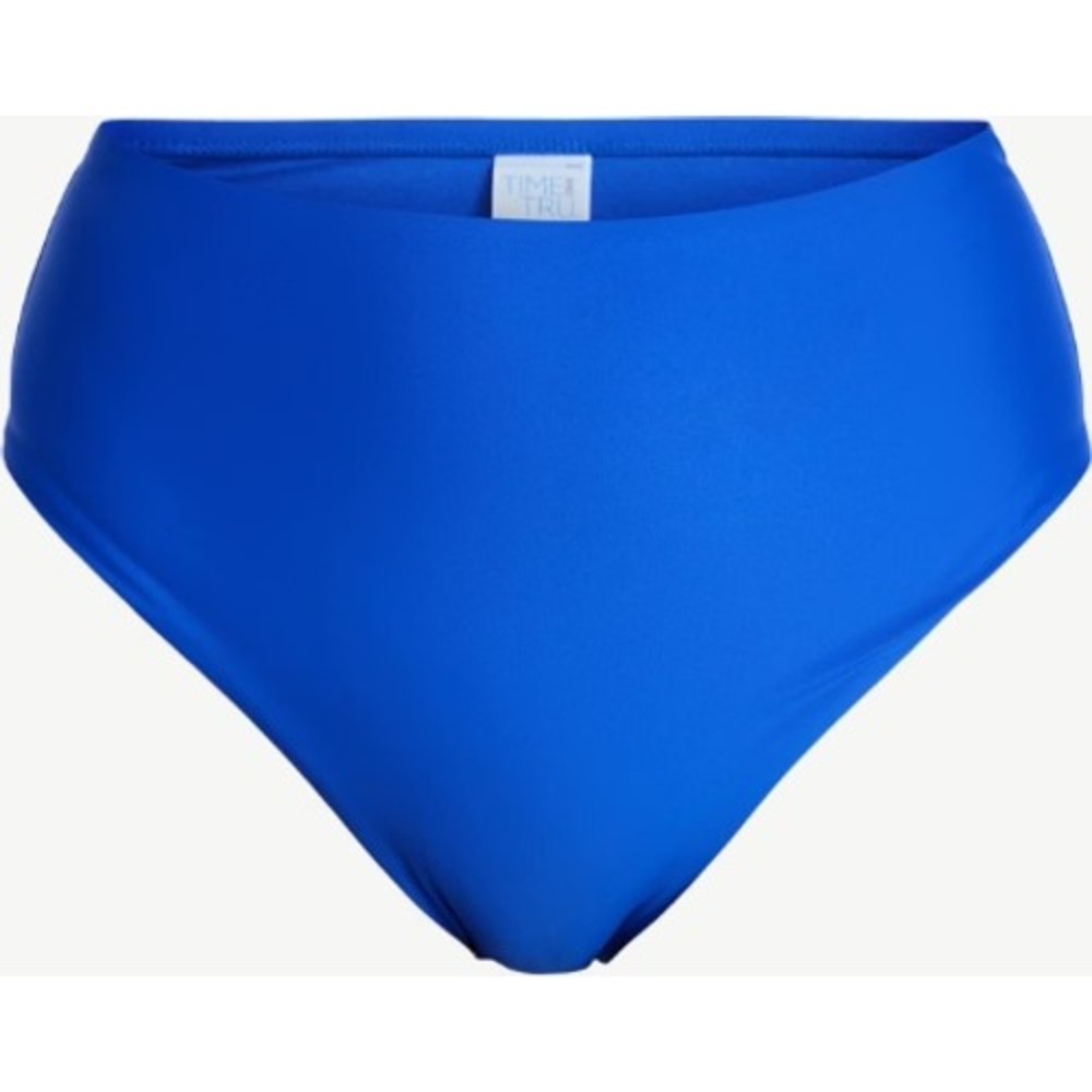 Time and Tru Bikini Swim Bottom Women 1X Blu Blaze High Waisted Full Coverage